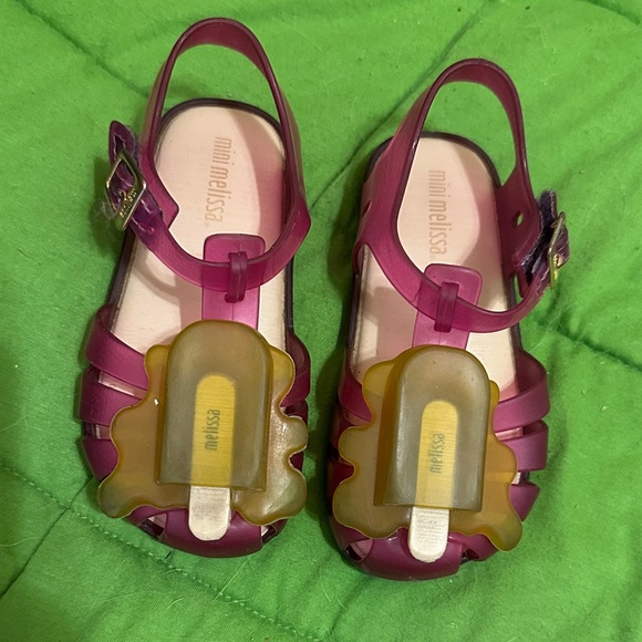 Mini Melissa Magenta Sandals with Popsicle Accent - Picture 1 of 2